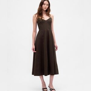 Gap linen-blend seemed corset dress NWT